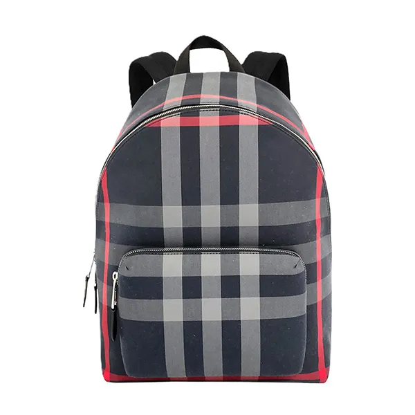 Balo Unisex Burberry Jeff Check Backpack Grey 80840571 Màu Xanh Xám