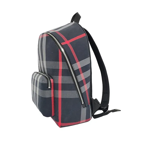 Balo Unisex Burberry Jeff Check Backpack Grey 80840571 Màu Xanh Xám