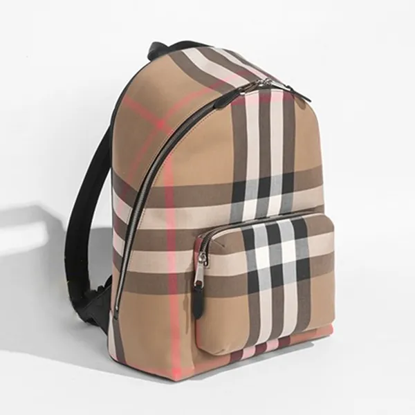 Balo Unisex Burberry Jeff CHK Woc Taupe Brown Màu Nâu Kẻ