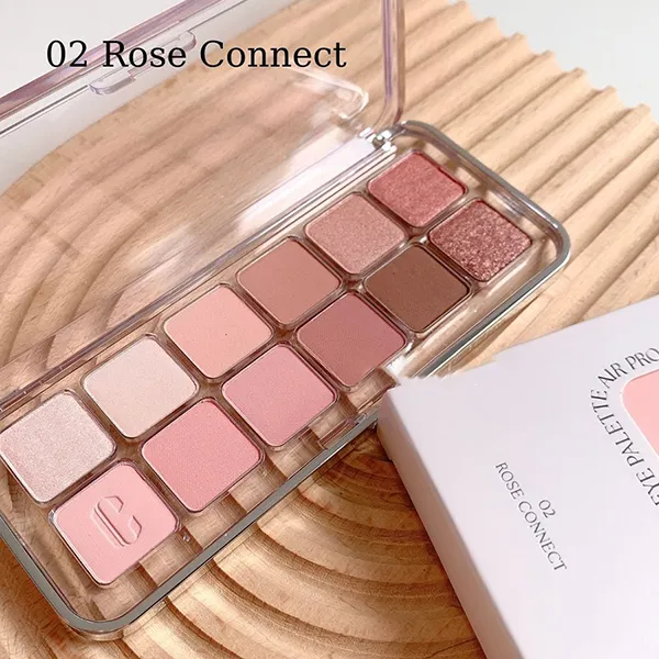 Bảng Phấn Mắt Clio 12 Ô Pro Eye Palette Air Tone 02-Rose Connect, 7.2g