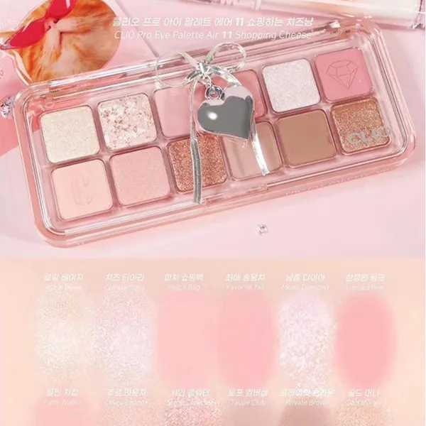 Bảng Phấn Mắt Clio 12 Ô Pro Eye Palette Air Tone 11-Shopping Cheese 7.2g