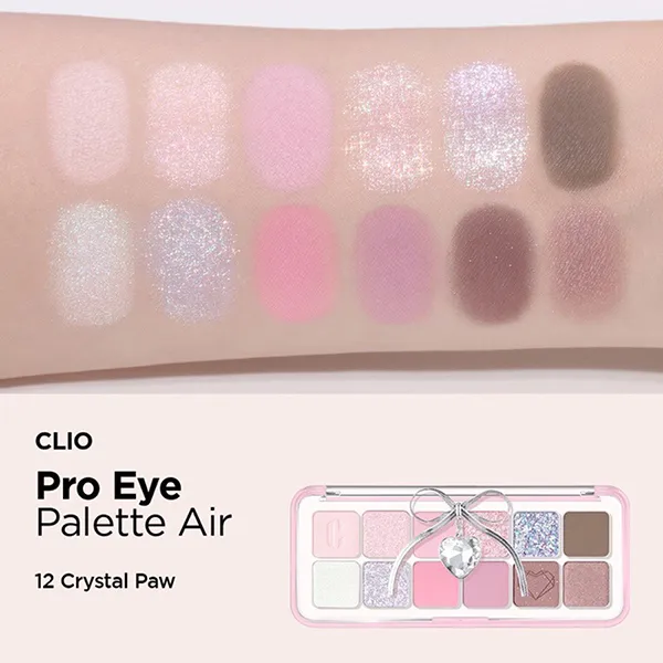 Bảng Phấn Mắt Clio 12 Ô Pro Eye Palette Air Tone 12-Crystal Paw, 7.2g