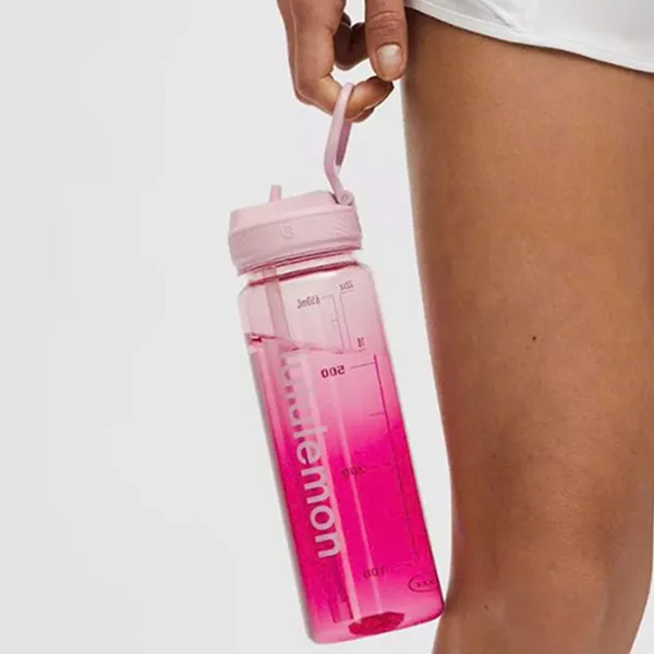 Bình Nước Lululemon Water Bottle Back To Life Clear Bottle Straw Lid Pink Organza/ Passionate/Pink Haze Màu Hồng 710ml - Cốc - Vua Hàng Hiệu