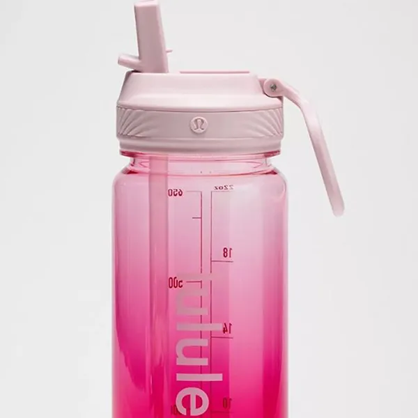 Bình Nước Lululemon Water Bottle Back To Life Clear Bottle Straw Lid Pink Organza/ Passionate/Pink Haze Màu Hồng 710ml - Cốc - Vua Hàng Hiệu