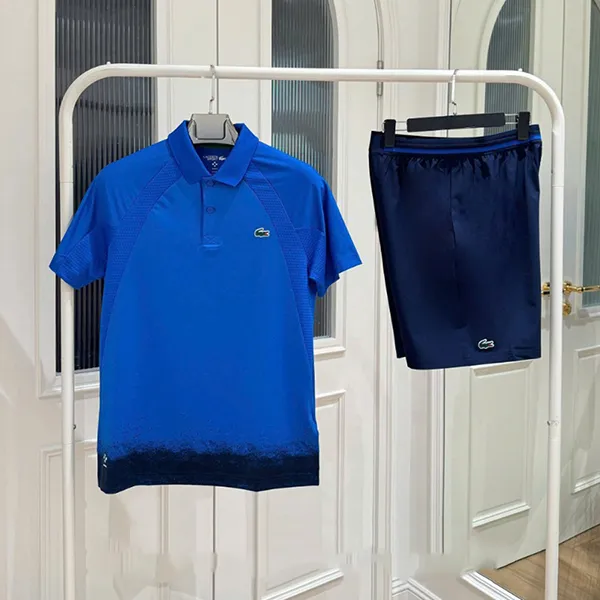 Bộ Quần Áo Cộc Tay Nam Lacoste Sport Màu Xanh Size 3