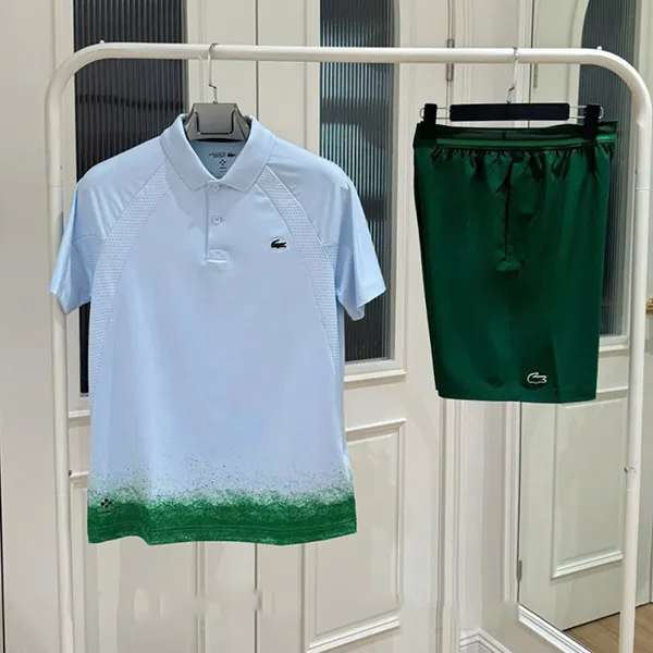 Bộ Quần Áo Cộc Tay Nam Lacoste Sport Phối Màu Xanh Size 3
