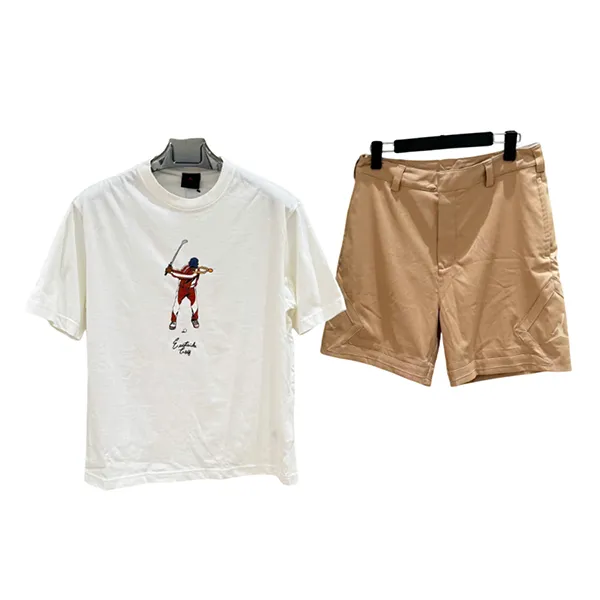 Bộ Quần Áo Cộc Tay Nam Nike Air Jordan Màu Trắng/Be Size M