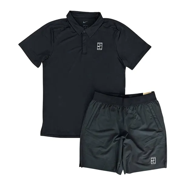Bộ Quần Áo Cộc Tay Nam Nike Court Advantage Dri-Fit Màu Đen Size S (Form Á)