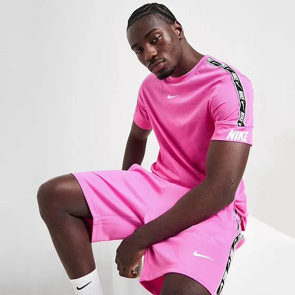 Bộ Quần Áo Cộc Tay Nam Nike Repeat Tape Màu Hồng Size S (Form Âu) - Thời trang - Vua Hàng Hiệu