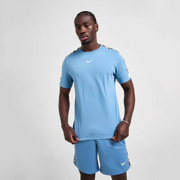 Bộ Quần Áo Cộc Tay Nam Nike Repeat Tape Màu Xanh Blue Size S (Form Âu) - Thời trang - Vua Hàng Hiệu