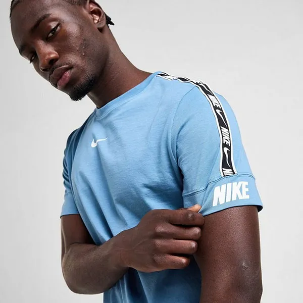 Bộ Quần Áo Cộc Tay Nam Nike Repeat Tape Màu Xanh Blue Size S (Form Âu) - Thời trang - Vua Hàng Hiệu