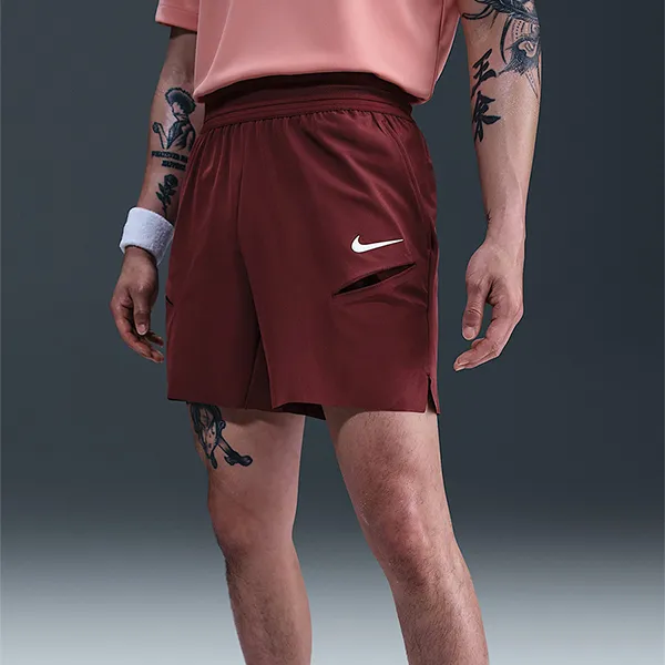 Bộ Quần Áo Pickeball/Tenis Nam Nike Men's Dri Fit Court Slam FZ6935-619/FZ6938-619 Màu Đỏ - Đen Size M (Form Á)
