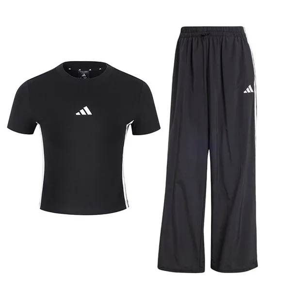Bộ Quần Áo Nữ Adidas Essentials Three Stripes JY8570 + JE1306 Màu Đen Size M
