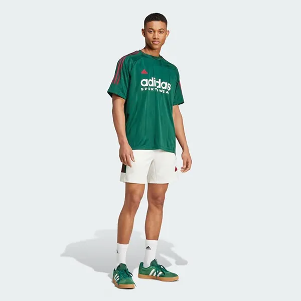 Bộ Thể Thao Nam Adidas House Of Tiro Nations Pack Tee Sport Dark Green/ White Short Màu Xanh Trắng Size S (Form Âu)