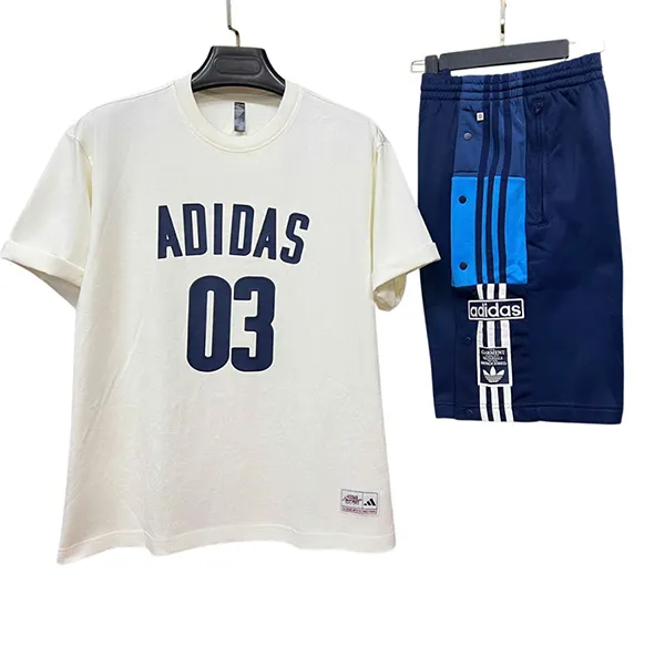 Bộ Thể Thao Nam Adidas Print Sports Casual Tops Màu Xanh Trắng Size S (Form Âu) - Thời trang - Vua Hàng Hiệu