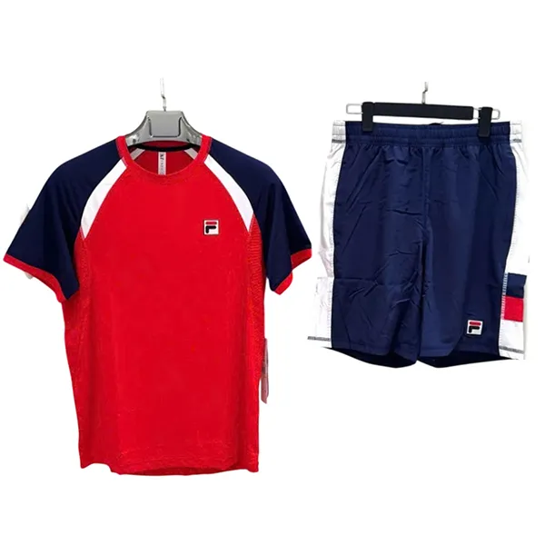 Bộ Thể Thao Nam Fila Tennis Màu Xanh Đỏ Size S (Form Âu)