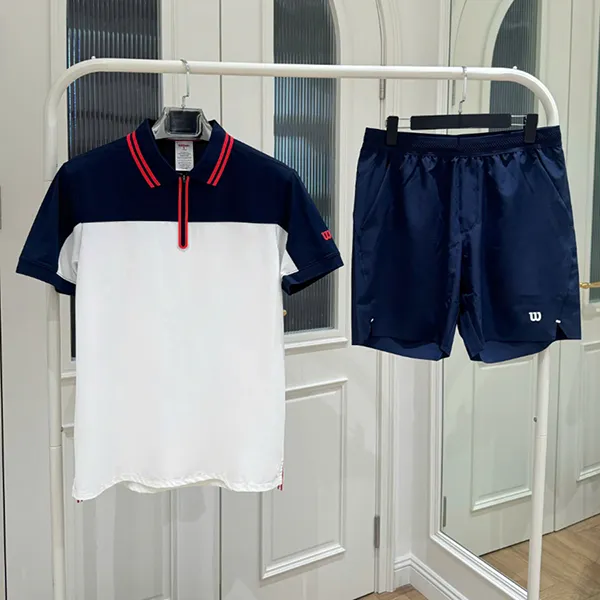 Bộ Thể Thao Nam Wilson Advantage Zip Màu Xanh Phối Trắng Size S (Form Á) - Thời trang - Vua Hàng Hiệu