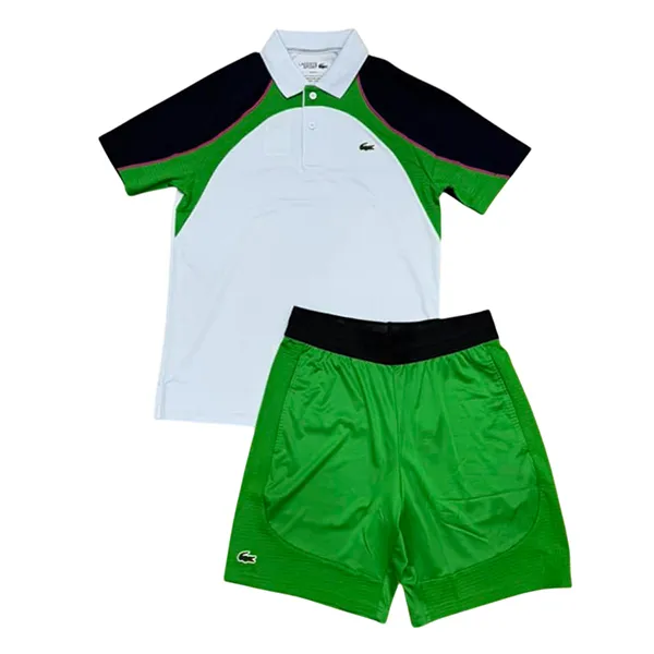 Bộ Thể Thao Tennis/golf/pickleball Nam Lacoste Men's Ultra Dry Technology Màu Trắng Phối Xanh