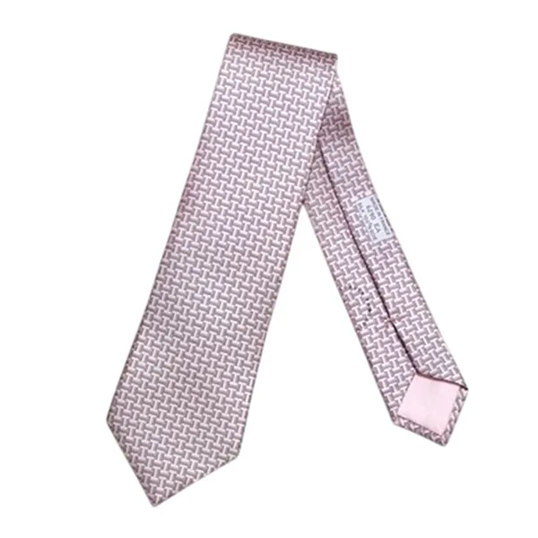 Cà Vạt Nam Hermès Cravate Rose / Blanc / Gris Màu Hồng/Xám