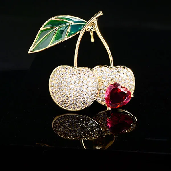 Cài Áo Meri Cherry Love BR799 Màu Vàng