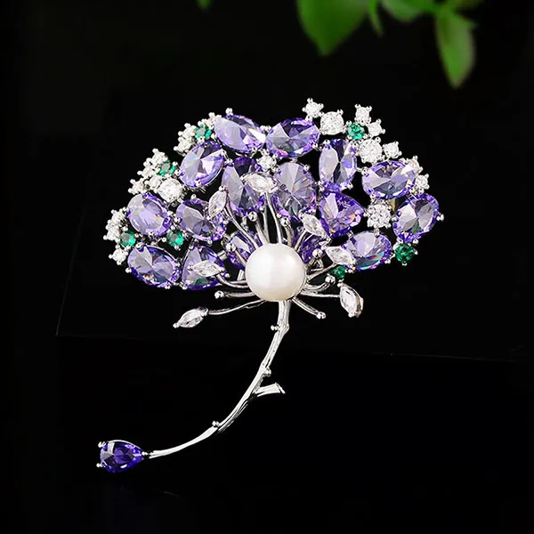Cài Áo Nữ Meri Purple Ginkgo BR879 Màu Tím