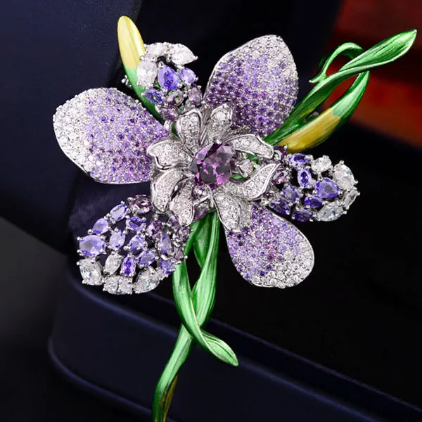 Cài Áo Nữ Meri Royal Iris BR882 Màu Tím
