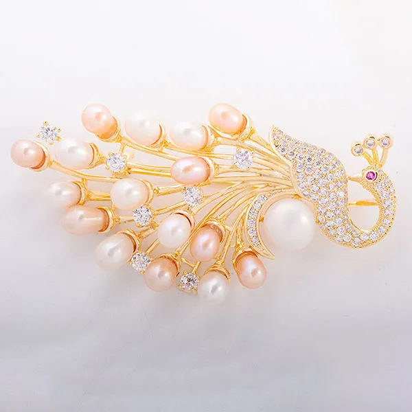 Cài Áo Nữ Meri Royal Peacock BR884 Màu Vàng - Phụ kiện - Vua Hàng Hiệu