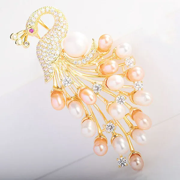 Cài Áo Nữ Meri Royal Peacock BR884 Màu Vàng - Phụ kiện - Vua Hàng Hiệu