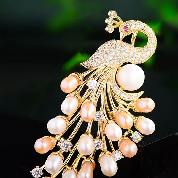 Cài Áo Nữ Meri Royal Peacock BR884 Màu Vàng - Phụ kiện - Vua Hàng Hiệu