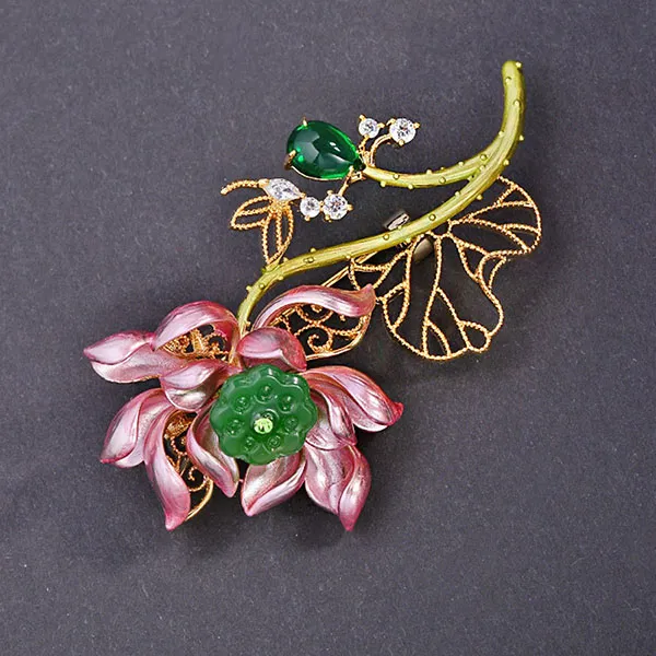 Cài Áo Nữ Meri Lotus Blossom BR877 Màu Hồng - Phụ kiện - Vua Hàng Hiệu