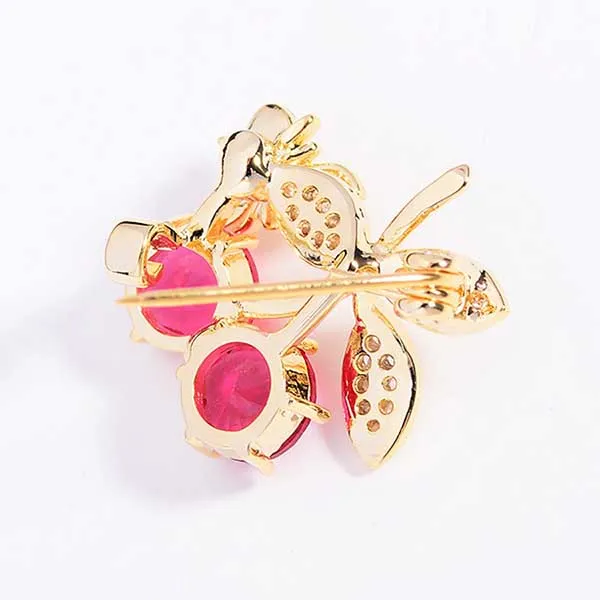 Cài Áo Nữ Meri Cherry And Bee BR872 Màu Hồng Vàng