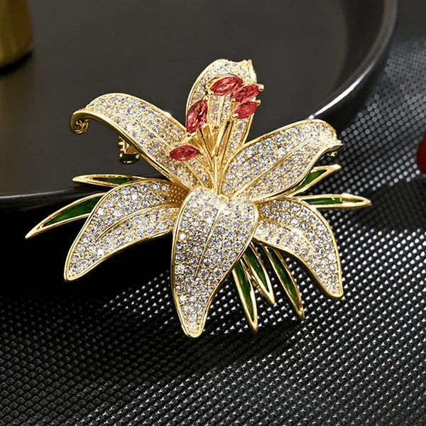 Cài Áo Nữ Meri Graceful Blossom BR864 Màu Vàng