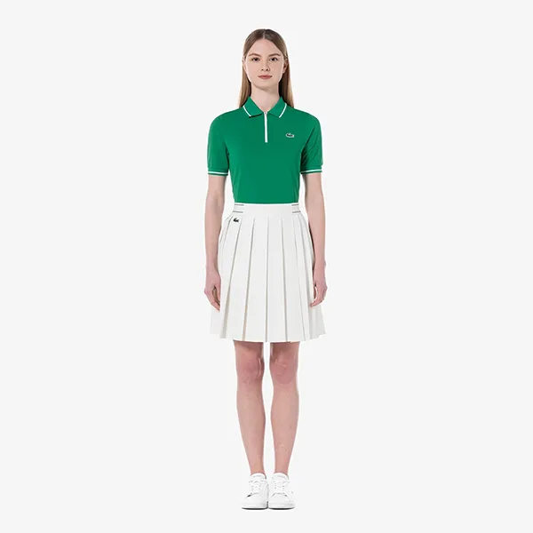 Chân Váy Nữ Lacoste Golf Mid-Length Pleated Skirt JF708E 54G 70V Màu Trắng Size 36