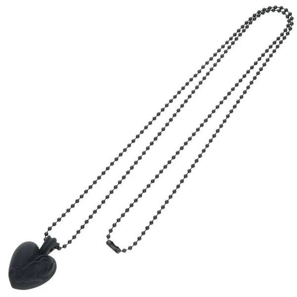 Dây Chuyền Nam Chrome Hearts Rubber Heart Pendant Silicone Rubber Necklace Màu Đen