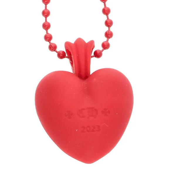Dây Chuyền Nam Chrome Hearts Rubber Heart Silicone Rubber Necklace Màu Đỏ - Trang sức - Vua Hàng Hiệu