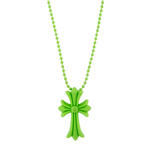 Dây Chuyền Nữ Chrome Hearts Green Cross Silicone Necklace Màu Xanh Green