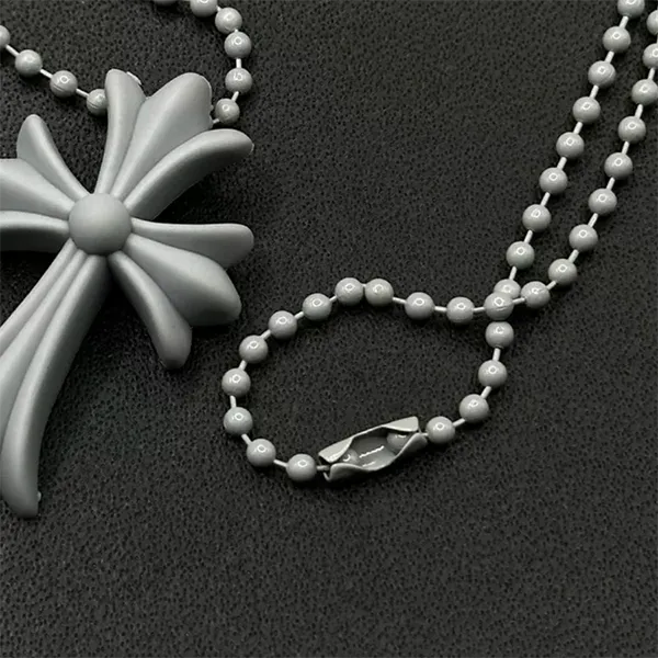 Dây Chuyền Nữ Chrome Hearts Grey Cross Silicone Necklace Màu Xám