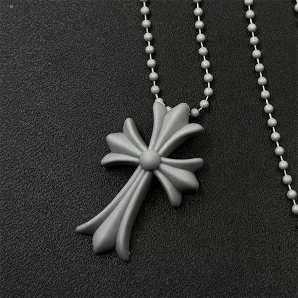 Dây Chuyền Nữ Chrome Hearts Grey Cross Silicone Necklace Màu Xám