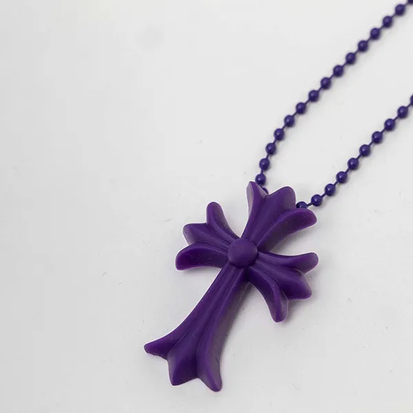 Dây Chuyền Nữ Chrome Hearts Purple Resin Cross Necklace Màu Tím