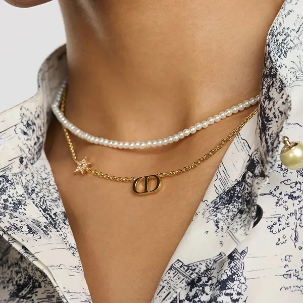 Dây Chuyền Nữ Dior Petit CD Necklace Màu Vàng - Trang sức - Vua Hàng Hiệu