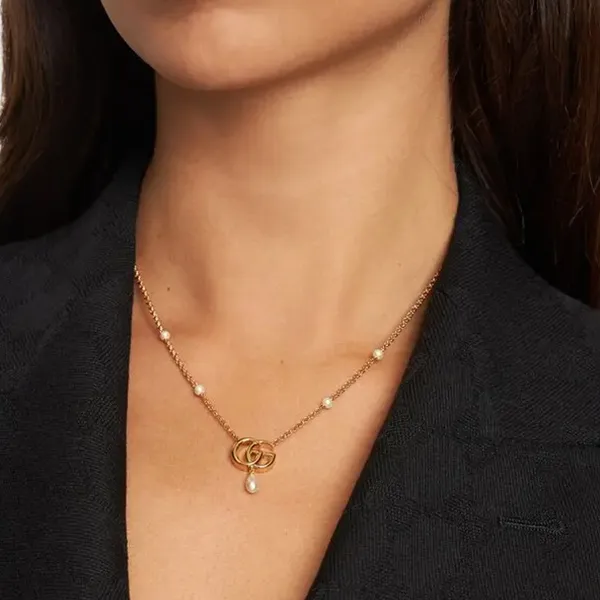 Dây Chuyền Nữ Gucci GG Marmont Brass Pendant Necklace Màu Vàng Gold - Trang sức - Vua Hàng Hiệu