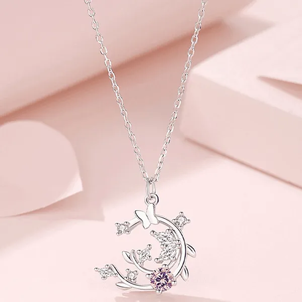 Dây Chuyền Nữ Kya Jewel Butterfly Blossom KN3 Màu Bạc Hồng - Trang sức - Vua Hàng Hiệu