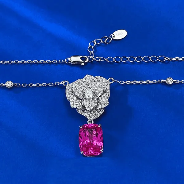 Dây Chuyền Nữ Kya Jewel Charming Camellia SN135 Màu Bạc/Hồng