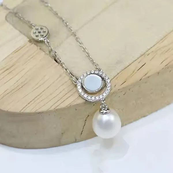 Dây Chuyền Nữ Kya Jewel Circle Pearl JSN8 Màu Bạc