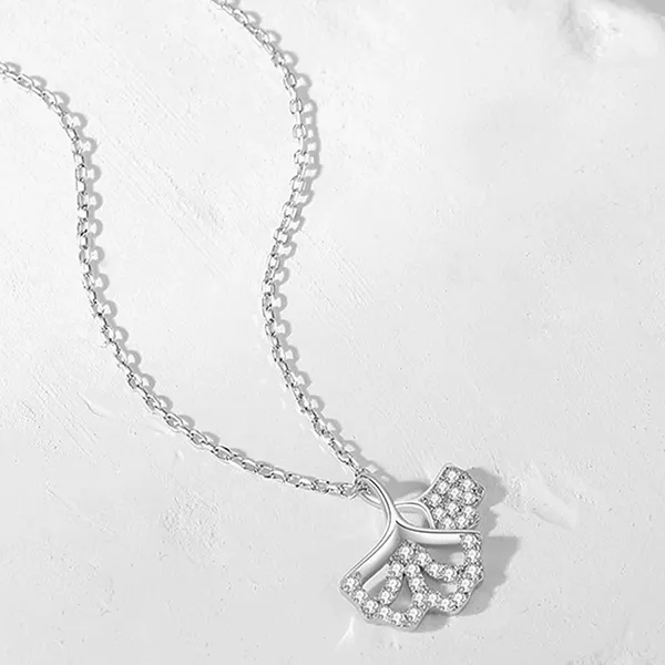 Dây Chuyền Nữ Kya Jewel Ginkgo Elegance KN4 Màu Bạc Trắng - Trang sức - Vua Hàng Hiệu