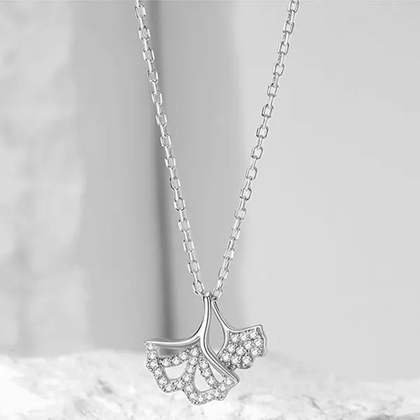 Dây Chuyền Nữ Kya Jewel Ginkgo Elegance KN4 Màu Bạc Trắng - Trang sức - Vua Hàng Hiệu