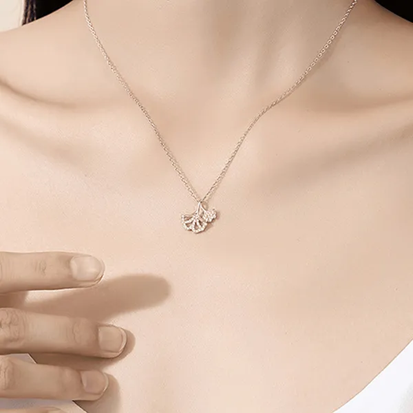 Dây Chuyền Nữ Kya Jewel Ginkgo Elegance KN4 Màu Bạc Trắng - Trang sức - Vua Hàng Hiệu