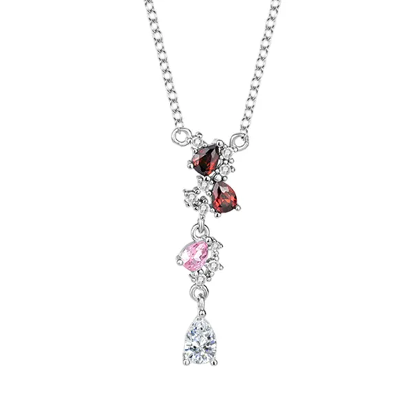 Dây Chuyền Nữ Kya Jewel Graceful Drop SN140 Màu Đỏ/Hồng