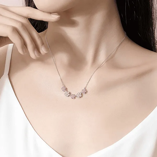 Dây Chuyền Nữ Kya Jewel Pure Blossom KN2 Màu Bạc/Hồng