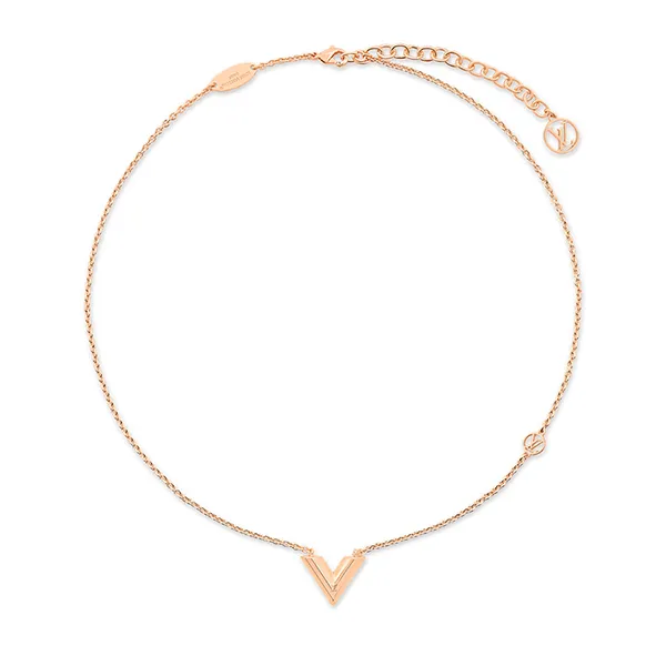 Dây Chuyền Nữ Louis Vuitton LV M02382 Essential V Necklace Màu Vàng Hồng - Trang sức - Vua Hàng Hiệu